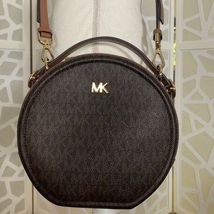 Brown Canteen Round Michael Kors Adjustable Crossbody